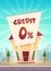 0% shopping credit cartoon bank profitable loan branch at city street illustration , happy financial business planing ,  money of 