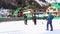 01/03/2019 Solang Valley, Manali, Himachal Pradesh, India. Group of people playing different ice sports during winter.