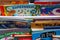 01-11-2021 Portsmouth, Hampshire, UK A close up of a selection of children's books