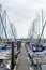 01/29/2020 Gosport, Hampshire, UK the jetting of a marina with sailing boats or yachts docked