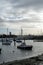 01/29/2020 Gosport, Hampshire, UK The spinnaker tower from Gosport Hampshire with sailing boats in the foreground