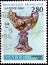 02 08 2020 Divnoe Stavropol Territory Russia postage stamp France 1994 Decorative Art Glassware by Gall 1901 dna vase on the green