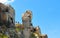 02.09.2018. people climbing on the top of the cliff in Favignana island, In front of Cala Rossa Beach, Sicily South Italy.