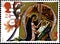 02.09.2020 Divnoe Stavropol Krai Russia postage stamp Great Britain 1991 Christmas Mary and Jesus in Stable woman and