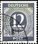 02 09 2020 Divnoe Stavropol Territory Russia the Germany postage stamp American-British occupation 1948 12 pfennig postage stamp
