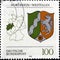 02 11 2020 Divnoe Stavropol Territory Russia the postage stamp Germany 1993 German Constituent States Northrhine-Westfalia Coat of