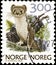 02.11.2020 Divnoe Stavropol Territory Russia postage stamp Norway 1989 Norwegian Animals Mustela erminea Stoat Ermine beast in the