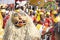 02 March 2023, Ahwa(Dang), Gujarat-India, Traditional lion mask. Tribal festival celebration at the Ahwa, Gujarat-India