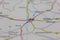 03-03-2022 Portsmouth, Hampshire, UK, Orel Russia shown on a road map or Geography map