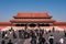 03 January 2020, Beijing China: a Crowd of tourist are crowding the square in front of the well-know Gate of Supreme Harmony