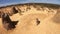 03 TL POV of a person hiking in The Pinnacles Desert