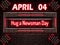 04 April, Hug a Newsman Day, Neon Text Effect on bricks Background