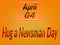 04 April, Hug a Newsman Day, Text Effect on orange Background