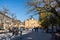 04. December 2023. Novi Sad, Serbia. Day image of city center of Novi Sad with buildings architecture and life with people walking