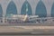 05.03.2018, Dubai, UAE: Airbus 380 docked in Dubai international airport, preparing for take off. Emirates Airlines plane