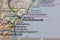 05-14-2021 Portsmouth, Hampshire, UK, Portsmouth Maine USA shown on a Geography map or road map