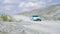 05.25.21 ASBESTOS, RUSSIA - Rally car driving fast in cross-country road. Footage. Rally star sports training on a
