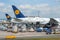 05/26/2019. Frankfurt Airport, Germany. Boeing 777 Freighter and Airbus series A in Lufthansa cargo depot.