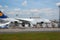 05/26/2019. Frankfurt Airport, Germany. Boeing 777 Freighter in Lufthansa Cargo depot.