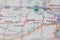 06-10-2021 Portsmouth, Hampshire, UK, Flasher North Dakota USA shown of a Road map or Geography map