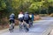 06/14/2019 Lyndhurst, Hampshire, UK A group of cyclists riding their bikes on country roads