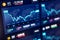 06.17.2017 - Debrecen, Hungary: Abstract data chart analyzing in exchange stock market. Analytics pair BTC-USD