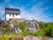 06/17/2018. Chicoutimi, Saguenay Quebec, Canada. The little house that stood up to a disastrous flood has become a symbol of perse