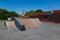 06/25/2020 Portsmouth, Hampshire, UK skate ramps in a local park for skateboarding