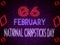 06 February National Chopsticks Day, Neon Text Effect on Bricks Backgrand