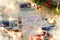 06 November 2018 Voronezh, Russia. Pile of written Christmas postcards with holiday greetings.