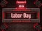 06 September, Labor Day, Neon Text Effect on Bricks Background