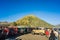 07.22.19 Indonesia, Java: An offroad cars parking close to the Bromo volcano inside of a so-called Sea of sand inside