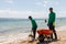 07.24.2022. Dominican Republic Bavaro Punta cana provinces La Altagracia. Seaweed on the beach. Algae sargassum