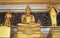 07 February 2019, Bangkok Thailand. Three Golden Buddha statues