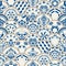 073_Seamless tile pattern. Colorful Lisbon, Mediterranean floral ornament pattern