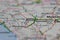 08-19-2021 Portsmouth, Hampshire, UK, Gomez Palacio Mexico shown on a road map or Geography map