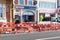 09/02/2020 Portsmouth, Hampshire, UK Highway maintenance workers digging up a road with traffic barriers around them