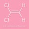 1,1-dichloroethene DCE polyvinylidine chloride PVDC building block. Skeletal formula.