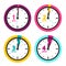 1 2 3 4 Minutes Clock. Vector Time Icons Set