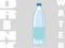 1.5 2 liter bottle, plastic water flask. Filled with liquid. Items are isolated on a gray background