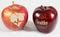 1 apple with the inscription healthy and an apple with a heart