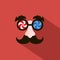 1 April Fools Day. Funny Crazy Mask Glasses. Black mustache and eyebrow, surface nose. Flat style.