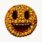 1 April wold fools day. Smiley face made of many small smiles. Unusual and creative smile crowd concept.