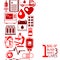 1 bag of blood saves 3 lives. Seamless pattern with blood donation items. Medical and health care objects