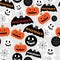 1 Bright holiday pattern of horror stories of anticipation Halloween pumpkin