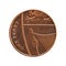 1 penny coin, United Kingdom isolated over white