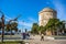 10.03.2018 Thessaloniki, Greece - The White Tower of Thessaloniki on the shore of The Aegean Sea