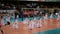 10.14.2017 Novosibirsk, the volleyball teams match. A children`s support group in suits of brides will dance on the