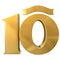 10 3d render anniversary golden sign