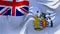 10. British Antarctic Territory Flag Waving Continuous Seamless Loop Background.